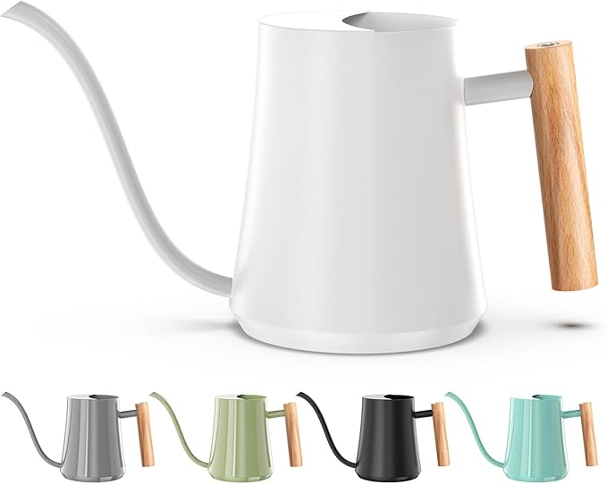 Green Moon Water Can Indoor Plant White 35oz with Long Spout Mini Water Can Indoor Metal Watering Can Pot for Indoor House Plant Bonsai Outdoor Garden Flowers Modern Decorative