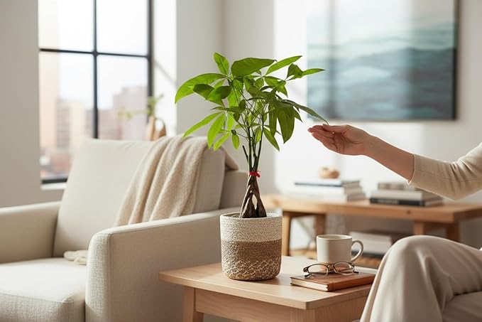 Money Tree Live Indoor Plant | 14-22 Inches Tall Bonsai | Easy to Grow Houseplant | Home, Office, or Room Decor | Birthday, Housewarming Gift in 4 Inch Pot
