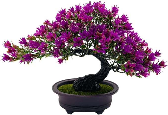 Artificial Plants Greenery Bonsai, Room Decor Fake Bonsai Tree Faux Plants for Home Decor Indoor Bookshelf Office Desk Bathroom Farmhouse Decor, Tall 9.5"