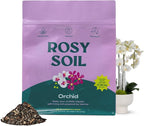 Rosy Soil Orchid Soil Potting Mix - Superior Aeration & Drainage for Orchids - Peat-Free, Microbially Active Biochar Powered Soil for Orchid Plants - Ideal for Indoor Gardening - 4 Quarts