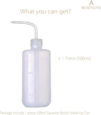 BEADNOVA Irrigation Bottle 500ml 17oz Indoor Plant Watering Can Water Squirt Bottle Plastic Rinse Bottle for Eyelash Extensions Eye Wash Tattoo Lab (1pc)