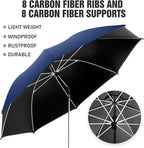 2 PACK Beach Umbrella with Clamp, 360 ° Adjustable Umbrellas for Chair, UPF50+ Umbrella for Beach Chair, Patio Chair, Wheelchair, Camping Chair, Golf Carts (Chair Not Included)