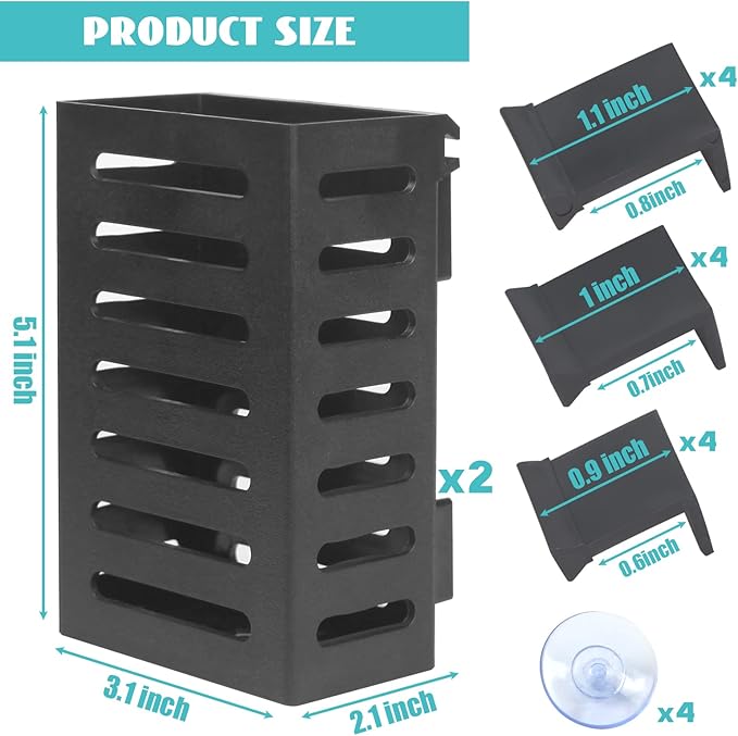 2 Pcs Aquarium Plant Holder, Fish Tank Plant Holder with Hooks and Suction Cups, Aquarium Planter Cups for Emersed Plants, Suitable for Aquatic Plant Cultivation and Water Feature Decoration.
