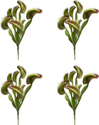 4Pcs 15.74" Artificial Venus Flytrap Plants Lifelike Realistic Fake Carnivorous Venus Flytrap Plants Faux Fly Trap Plant for Halloween Home Party Garden Office Decorations