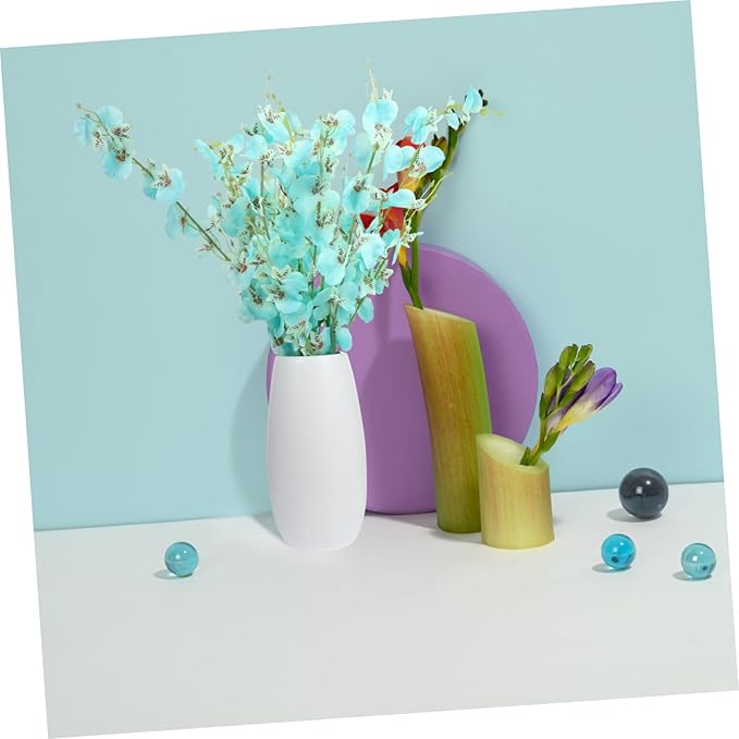 PRETYZOOM 1set Beautiful Silk Orchid Bouquet Vase Decorative Artificial Flowers for Home and Party Decoration for Living Room Bedroom Office