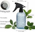Glass Plant Mister Spray Bottle, 12oz Refillable Handheld Watering Can with Adjustable Nozzle, Fine Mist and Stream for Garden Flowers and Home Cleaning