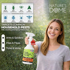 Nature’s Dome Pest Control Spray 32 Oz | 100% Natural Ant Killer & Bug Spray for Indoor & Outdoor Use | Eco-Friendly Bug Spray for Flea, Ticks, Ant & Mosquitos | Safe for Pets and Kids