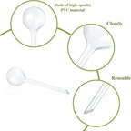 Pynqdfu 12 Pcs Large Plastic Self-Watering Bulbs,Clear Automatic Watering Globes,Clear Automatic Watering Bulbs for Plants,Graden,Flowers