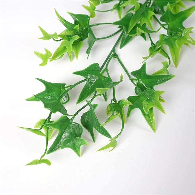 Fake Hanging Plants Decoration, PASYOU Artificial Vine Ivy Sweet Potato Leaves Plastic Foliage Vines, UV Resistant Greenery Flowers for Indoor Outdoor Home Garden Wall Wedding Party Table Green 4 Pack
