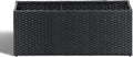 SUNNYPARK Black Rectangular Planter Box All-Weather PE Rattan Large Modern Planters with Removable Liner Indoor Outdoor Decorative Flower Pot for Patio, Balcony, Garden
