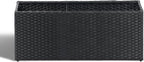 SUNNYPARK Black Rectangular Planter Box All-Weather PE Rattan Large Modern Planters with Removable Liner Indoor Outdoor Decorative Flower Pot for Patio, Balcony, Garden