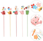 5pcs Metal Decoration Garden Decor, Watering Can Shape Plant Stakes, Stakes for Indoor and Outdoor, for Potted Plants, Greenhouse or Patio