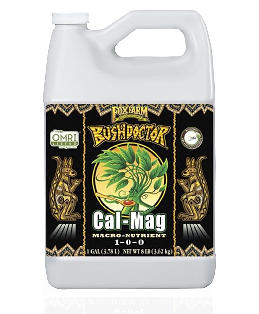FoxFarm Bush Doctor Cal Mag for Plants - OMRI Listed for Organic Gardening - 1-0-0, 3% Calcium, 0.9% Magnesium - 1 Gallon