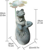 Pond Fountain Spitter with Pump, Outdoor Resin Artificial Stone Water Feature for Koi Pond, Garden, Patio, Tabletop Water Décor(22x26x60cm)