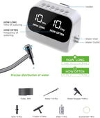 Automatic Watering System for Potted Plants, Plant Waterer, DIY Drip Irrigation Kit with Smart Timer, Waterproof LED Display & Large Capacity Battery, Precise Distribution of Water (White)
