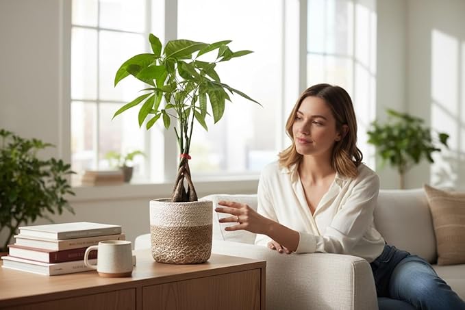 Money Tree Live Indoor Plant | 14-22 Inches Tall Bonsai | Easy to Grow Houseplant | Home, Office, or Room Decor | Birthday, Housewarming Gift in 4 Inch Pot