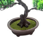 KOET Artificial Bonsai Pine Tree, 11Inch Faux Potted Plant Desk Display Fake Tree Pot Ornaments, Japanese Cedar Bonsai Plant for Home, Office Decoration