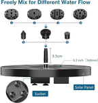AISITIN Solar Fountain Pump 2.5W, 6.7" Solar Powered Water Fountain for Bird Bath, Solar Pump with 6 Nozzles for Garden, Ponds, Pool, Fish Tank, Outdoor and Aquarium, 2 Pack