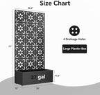 QINPTWUT Cottage Romance Edition Privacy Screen Planter Box with Trellis, Metal Raised Garden Bed for Climbing Plants, 27 Gallon Outdoor Divider for Patio Balcony Backyard, Easy Assembly
