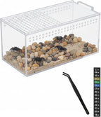 Acrylic Jumping Spider Enclosure Kit,Reptile Tank Escape Proof,Breathable Reptile Terrarium-High Transparency-Tweezer & Temp Sticker Included【No Assembly】