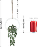 Boho Wall Decor, 2Pcs Fake Hanging Plants Artificial Succulents, Indoor Hanging Planter Greenery Decor, Perfect for Bathroom Living Room Bedroom Office Washroom, Faux Succulent Wall Floating Plants