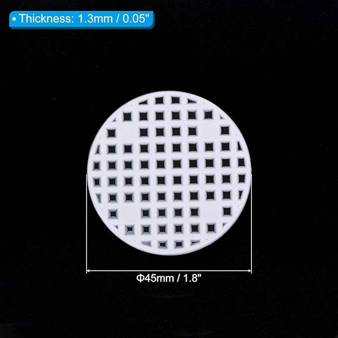 PATIKIL Flower Pot Hole Mesh Pad, 60Pcs 1.8 Inch/4.5cm Round Rigid Bonsai Drainage Mesh Grid Screen Bottom Grid Mat for Garden, White