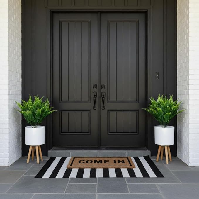 MAQIHAN 20 PCS Fake Fern - Artificial Ferns for Outdoors Faux Ferns for Outdoors Planter Large Outdoor Patio Decor Boston Fern Artificial Plants Faux Greenery Outdoor Porch Decor