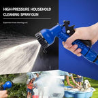 25FT Ultra-Flexible Garden Hose, No-Kink No-Twist Design with 7-Function Spray Nozzle, All-Weather Puncture Proof Lightweight Hose for Gardening, Patio and Car Wash(black+blue 25FT)
