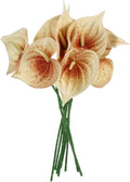 uxcell 8Pcs 11inch Artificial Anthurium Lily Flowers, Permanent Flower Bouquet for Home Arrangements Wedding Festival Decoration Crafts Store Decor Accessories, Champagne
