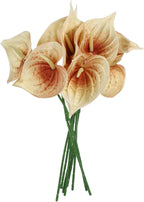 uxcell 8Pcs 11inch Artificial Anthurium Lily Flowers, Permanent Flower Bouquet for Home Arrangements Wedding Festival Decoration Crafts Store Decor Accessories, Champagne