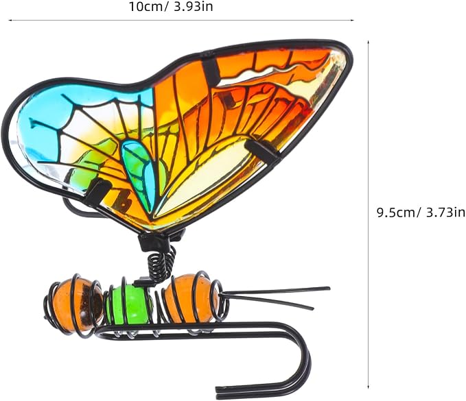 BESPORTBLE 3Pcs Butterfly Decorations for Plant Pots: Metal Stained Glass Garden Decor – Spring Outdoor Decor for Potted Plants, Aesthetic Yard & Patio Decorations Outdoor, Gift for Women