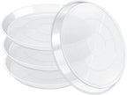 FUIJOL 4 Pack Clear Plant Saucer 20 Inch, Durable Plant Drip Trays Saucers for Pots, No Holes Water Catcher Trays for Indoor Outdoor Planter, Sturdy Base Plate(20", Clear)