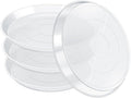 FUIJOL 4 Pack Clear Plant Saucer, Durable Plant Drip Trays Saucers for Pots, No Holes Water Catcher Trays for Indoor Outdoor Planter, Sturdy Base Plate (18", Clear)
