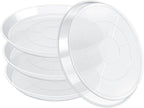 FUIJOL 4 Pack Clear Plant Saucer, Durable Plant Drip Trays Saucers for Pots, No Holes Water Catcher Trays for Indoor Outdoor Planter, Sturdy Base Plate (18", Clear)
