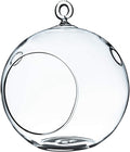 WGV Hanging Terrarium Globe, Width 5", Height 6", DIY Air Succulent Planter, Clear Glass Vase Orb with Flat Bottom, Candle Holder for Windowsill Outdoor Garden Decor, 1 Piece