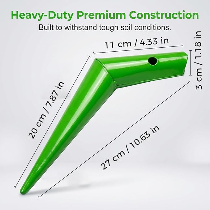 Plant Hole Digger for Planting, Stainless Steel Hand Dibber Bulb Planter Tool with Handle, Handheld Garden Seed Digger for Drilling Holes for Tulips, Daffodils, Vegetables (1PCS)