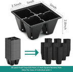 RooTrimmer 80 Pack Reusable 4-Cell Seed Starter Tray for Seedlings, Easy Watering Seed Starting Trays with Drainage Holes for Seed Germination and Plant Start, Fits Standard 1020 Trays, Black
