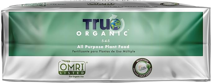 True Organic All Purpose Plant Food Granular Fertilizer 12 lbs - CDFA, OMRI Listed for Organic Gardening NPK 5-4-5 (Pack of 2)