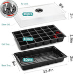 RooTrimmer 10-Pack XL Seed Starter Tray with Dome – 24 Large 2" Cells per Seedling Starter Trays (Total 240 Cells), Seed Growing Tray with Humidity Lids for Greenhouse Home Plant Propagation
