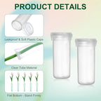 MECCANIXITY 28 Pcs Floral Water Tubes, 2 Inch Clear Flower Water Tubes Floral Vials with Plastic Caps for Fresh Flowers Arrangement Decor Milkweed Cutting Florist Supplies, Transparent