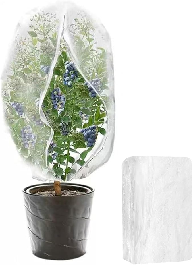 Heavy-Duty Garden Plant Protector with Zippered & Drawstring Closure Breathable Mesh Cover for Birds Deer Squirrels Defense Zippered Protective Garden Netting