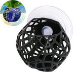 Aquarium Plant Holder with Suction Cups - Hanging Planter for Aquatic Plants, Fish Tank Decoration & Cultivation Tool (Black)