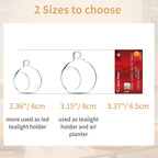 Nuptio 36 Pcs Hanging Tea Light Candle Holders Mini Glass Candle Holder 2.36" Diameter Baubles Globe Garden Ornament, Tealight Holders for Christmas Halloween Wedding Party Decorations for Reception