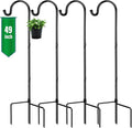 GOFORWILD Shepherd Hook 4 Pack Adjustable, 49 inches Tall, Made of Premium Metal for Garden Decor, Plant Hanger, Lantern Hook, Solar Light Hanging, 7014