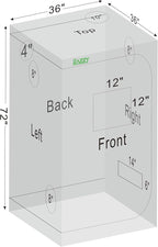 zazzy Grow Tent 3x3 FT, 36"x36"x72" Plant Tent Growing Tent High Reflective Mylar with Observation Window and Removable Floor Tray for Hydroponics Indoor Plant Growing