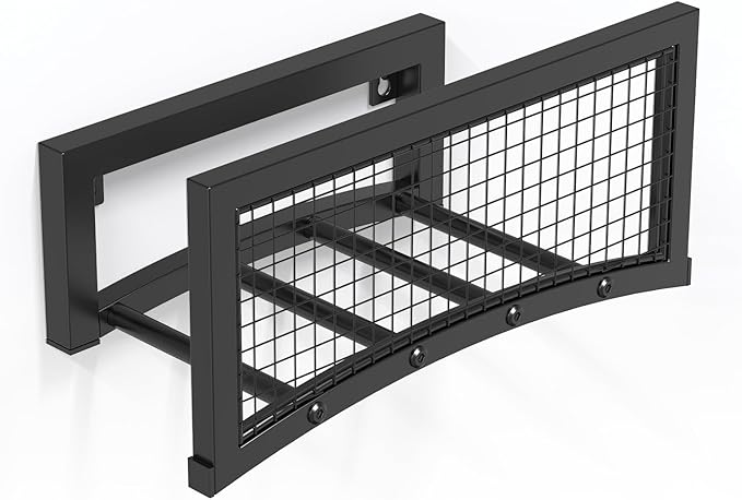 Garden Hose Holder Wall Mount, Heavy Duty Metal Water Hose Rack for Outside, Holds Up to 150FT, Storage Organizer, Easy Install, Black