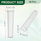 MECCANIXITY 60 Pcs Floral Water Tubes, 3 Inch Clear Flower Water Tubes Floral Vials with Plastic Caps for Fresh Flowers Arrangement Decor Milkweed Cutting Florist Supplies, Transparent