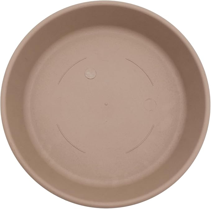 The HC Companies Flower Pot Saucers - Plastic Plant Saucer for Outdoors & Indoors - Traditional Design Plant Pot Trays for Water Drainage - Durable & Stylish Round Plant Tray (6-inch Sandstone)