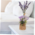Zerodeko Artificial Phalaenopsis Orchid in Pot Faux Orchid Bonsai with Rope Bag Lifelike Plastic Flowers Home Decoration for Living Room Office Table Display