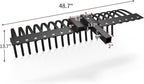 YITAMOTOR 48" Tow Behind Landscape Rake, 2" Receiver Lown Dethatcher Rack with 17 Steel Tines for ATV/UTV & 3-Point Hitch Systems Tractor, for Leaves, Debris, Grass, Pine Needles